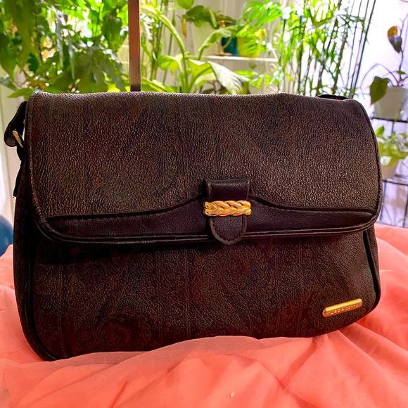 LIZ CLAIBORNE PAISLEY LEATHER PURSE VINTAGE - Picture 5 of 8